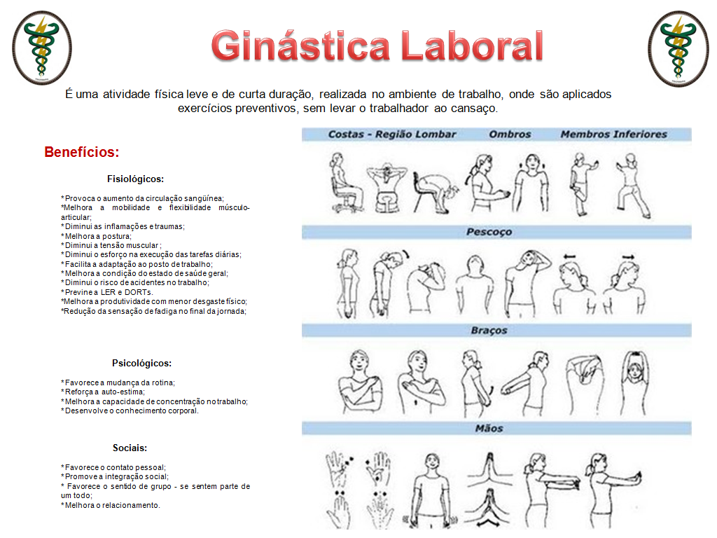 Saúde e bem estar.: Ginástica Laboral